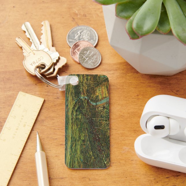 Llavero Mapa de la época de Los Ángeles, California y Rive (Escritorio )