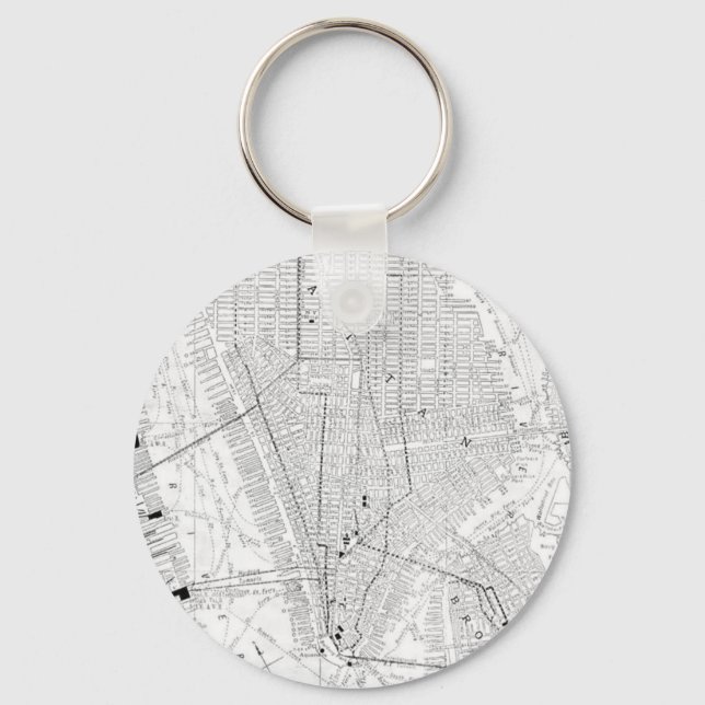 Llavero Mapa de la época de Nueva York (1911) (Anverso)