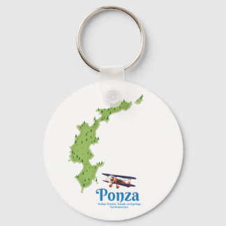 Llavero Mapa de la isla italiana de Ponza.