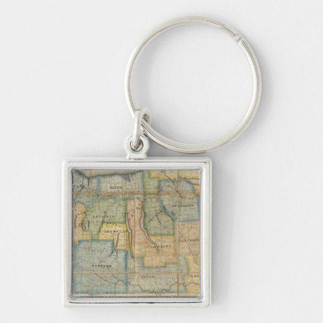 Llavero Mapa de la parte occidental del estado de Nueva Yo (Frente)