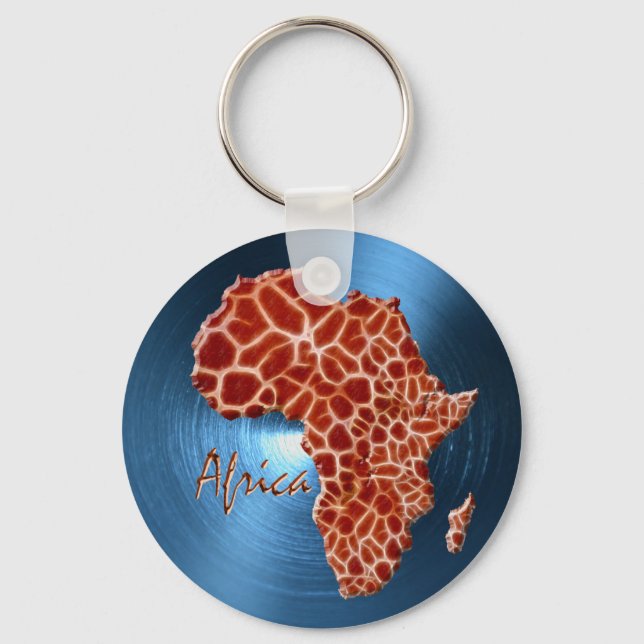 Llavero Mapa de la serie AFRICA Steel-Blue Giraffe Spot (Anverso)