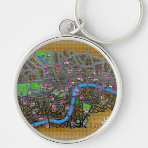 Llavero Mapa de Londres de dibujos animados