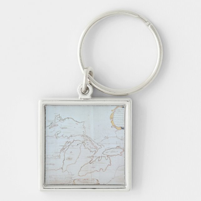 Llavero Mapa de los Great Lakes (Frente)
