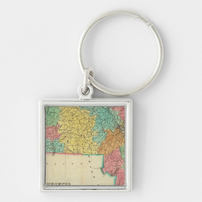 Llavero Mapa De Massachusetts (Frente)