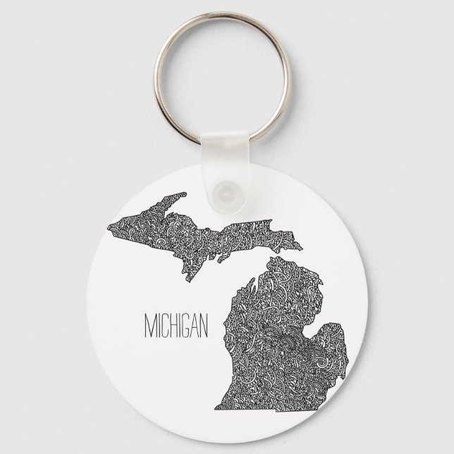 Llavero Mapa de Michigan (Anverso)