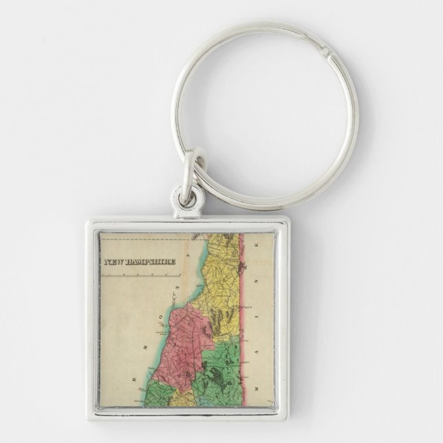 Llavero Mapa De New Hampshire (Frente)