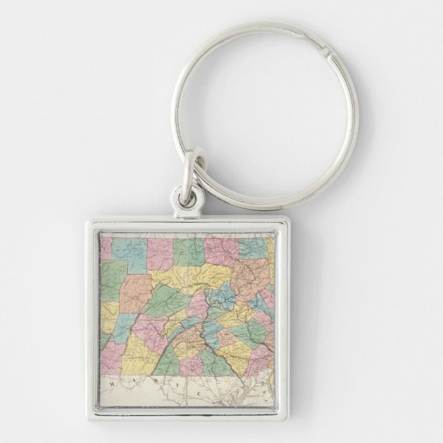 Llavero Mapa de Nueva Jersey y Pennsylvania (Frente)