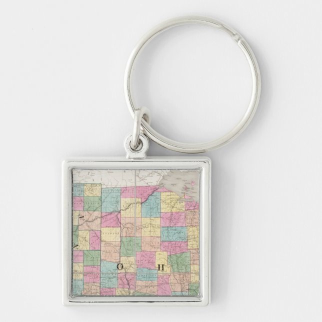 Llavero Mapa de Ohio e Indiana (Frente)