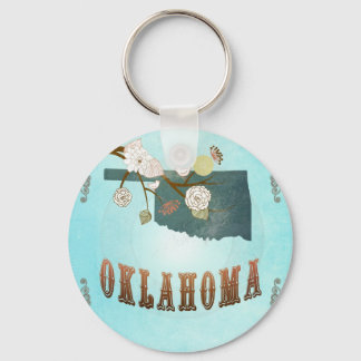 Llavero Mapa de Oklahoma con hermosas aves
