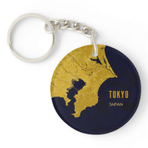Mapa de Oro de Tokio Keychain acrílico