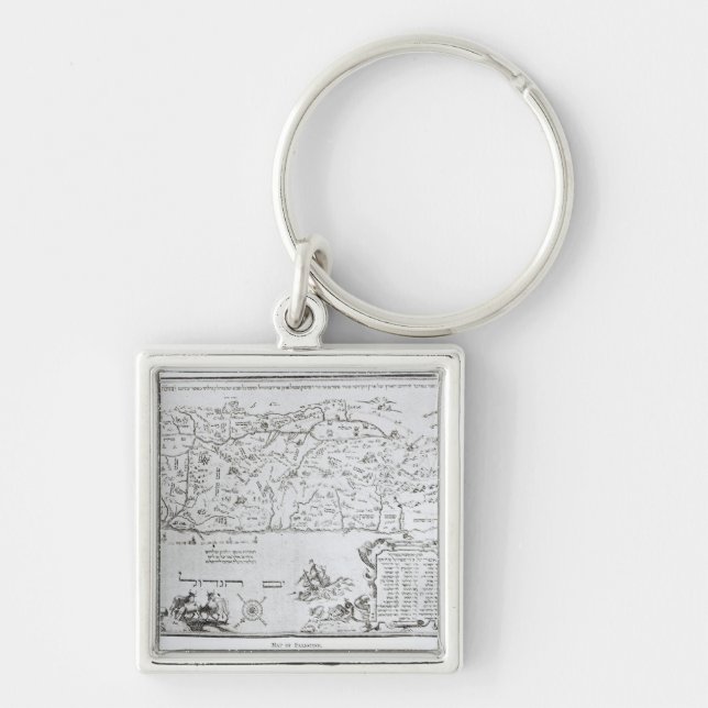 Llavero Mapa de Palestina, de un Haggadah del Passover (Frente)