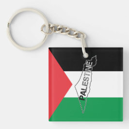 Llavero Mapa de Palestina Libre con bandera palestina