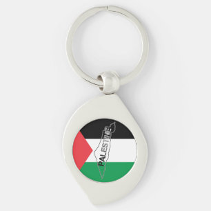 Llavero Mapa de Palestina Libre con bandera palestina