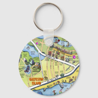 Llavero Mapa de Personalizados de Galveston Texas