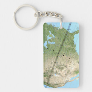 Llavero Mapa de rutas de eclipse solar total 2017