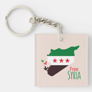 Llavero Mapa de Siria con la bandera de la Revolución