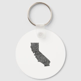 Llavero Mapa de tipografía de California