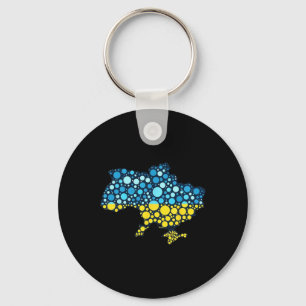 Llavero Mapa de Ucrania Azul Amarillo Bandera de Ucrania A