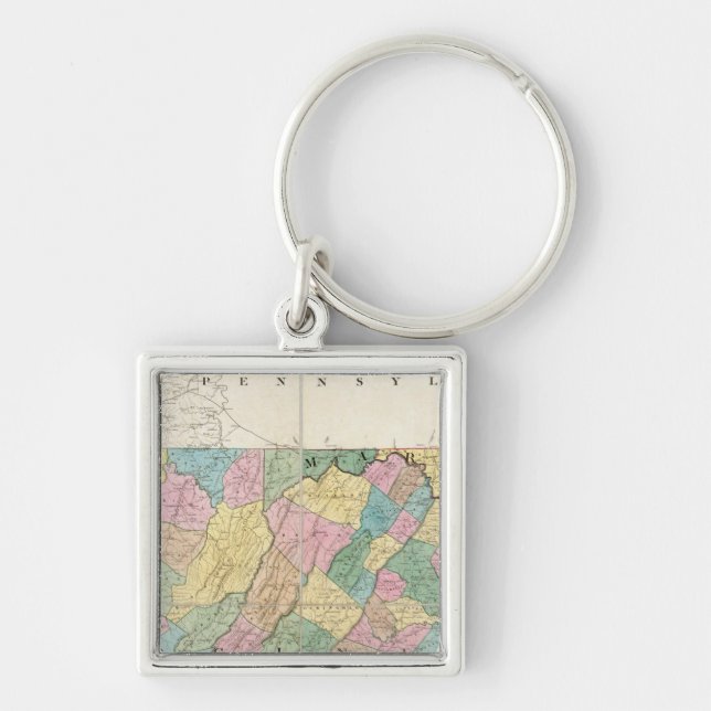 Llavero Mapa de Virginia, Maryland y Delaware (Frente)