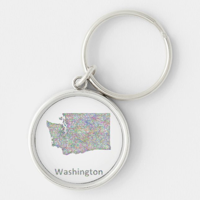 Llavero Mapa de Washington (Frente)