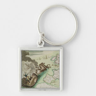 Llavero Mapa del ataque naval contra Inglaterra de