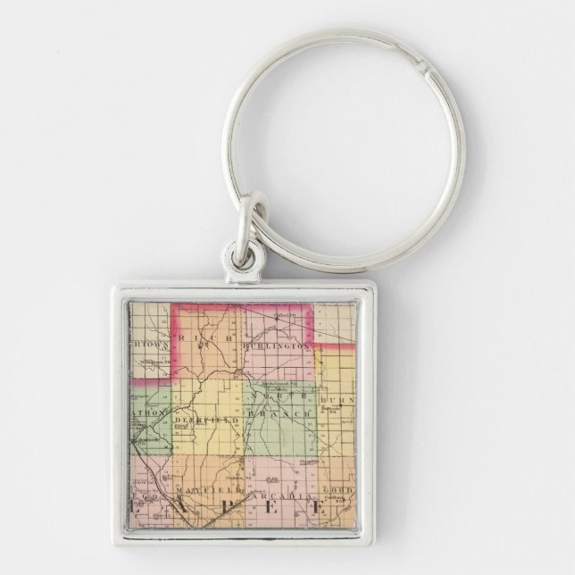 Llavero Mapa del condado de Lapeer, Michigan (Frente)
