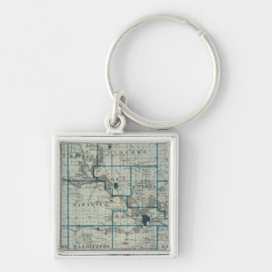 Llavero Mapa del condado de Marshall, estado de Iowa