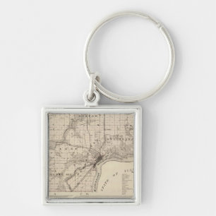 Llavero Mapa del condado de Muscatine
