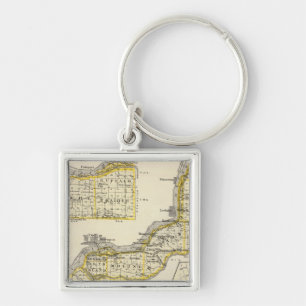 Llavero Mapa del condado de Rock Island y Dixon