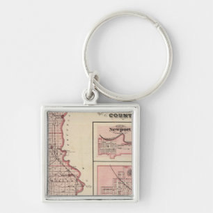 Llavero Mapa del condado de VerMilán con Newport