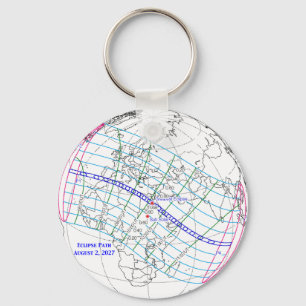 Llavero Mapa del eclipse solar total de 2027