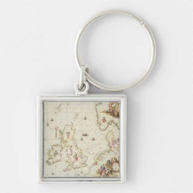 Llavero Mapa del Mar del Norte, c.1675 (Frente)