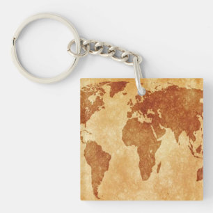 Llavero Mapa del Mundo Antiguo