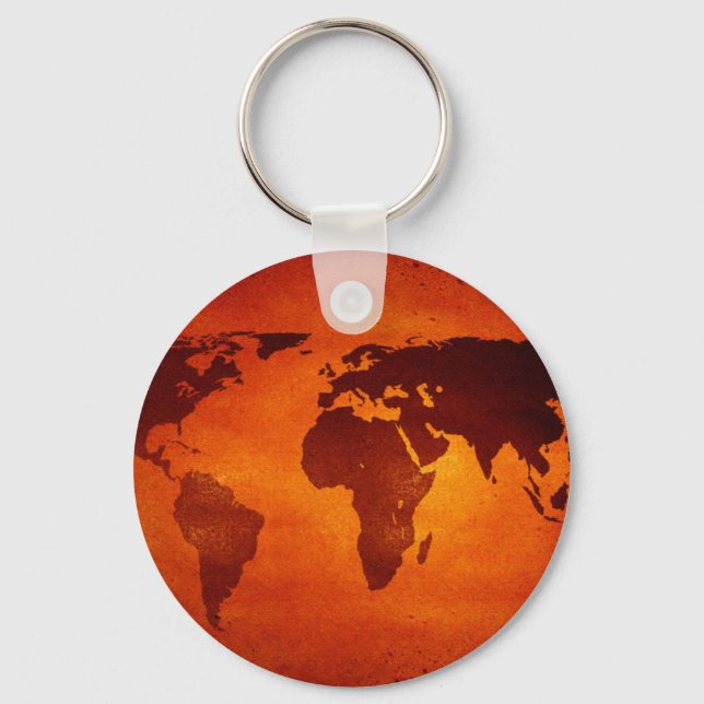 Llavero Mapa del mundo de naranjas de época (Anverso)