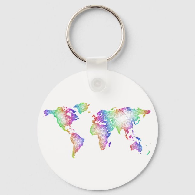 Llavero Mapa del mundo del arco iris (Anverso)