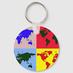 Llavero mapa del mundo gráfico