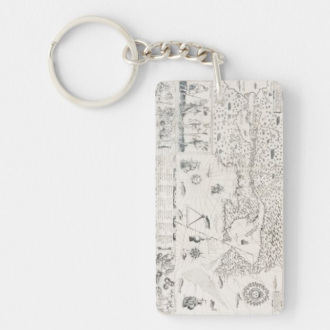 Llavero Mapa del mundo medieval Quebec Nouvelle-France Amé (Frente)