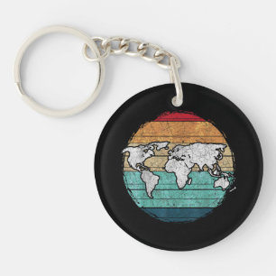 Llavero Mapa del mundo retro