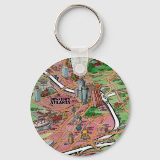 Llavero Mapa del Personalizado del centro de Atlanta Georg