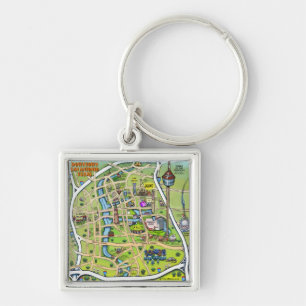 Llavero Mapa del Personalizado del centro de San Antonio