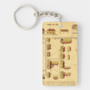 LLAVERO MAPA DEL PUEBLO DE LA COCTELERA, 1849