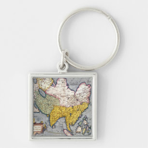 Llavero Mapa del vintage de Asia el   1580