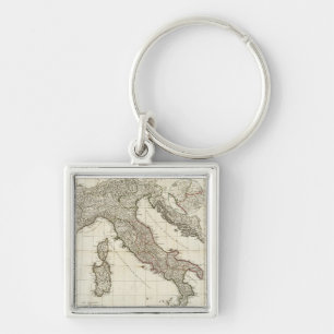Llavero Mapa del vintage de Italia (1764)