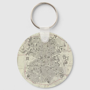 Llavero Mapa del vintage de Madrid España (1831)