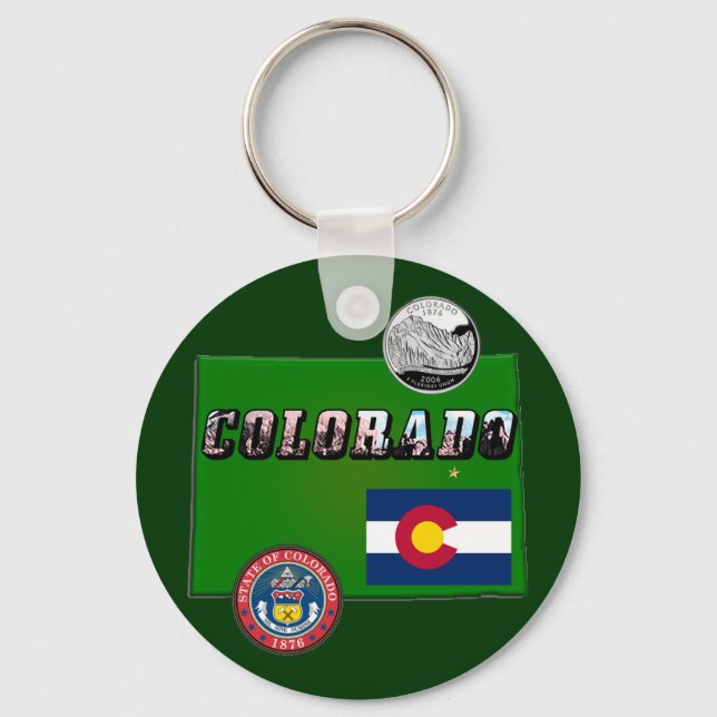 Llavero Mapa e imagen de Colorado (Anverso)