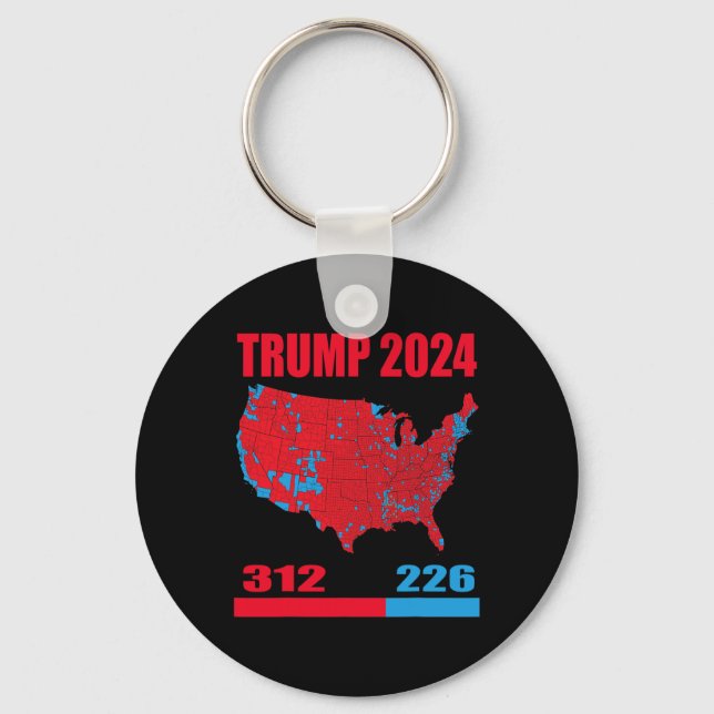 Llavero Mapa electoral de 2024 Trump 312 Red 2024 (Anverso)