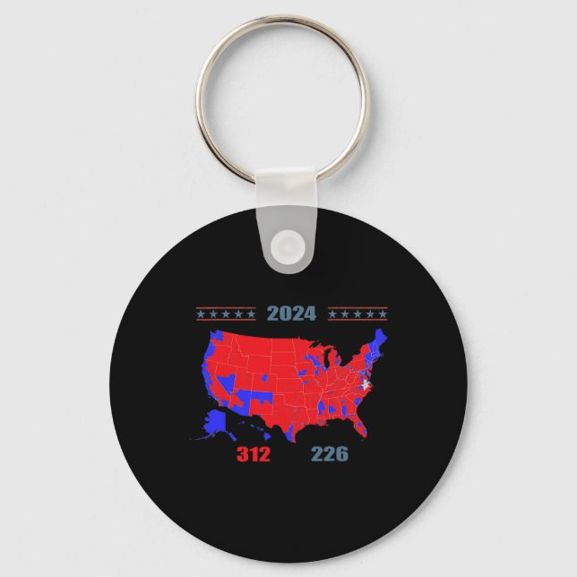 Llavero Mapa electoral de 2024 Trump 312 Red 2024 (Anverso)