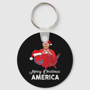 Llavero Mapa electoral de Trump Feliz Navidad Santa H