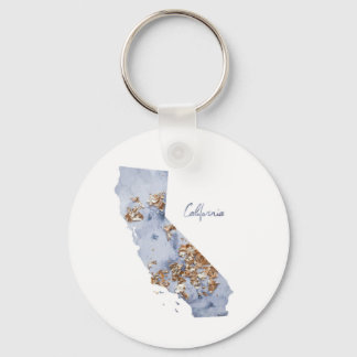 Llavero Mapa estatal de Blue & Gold California