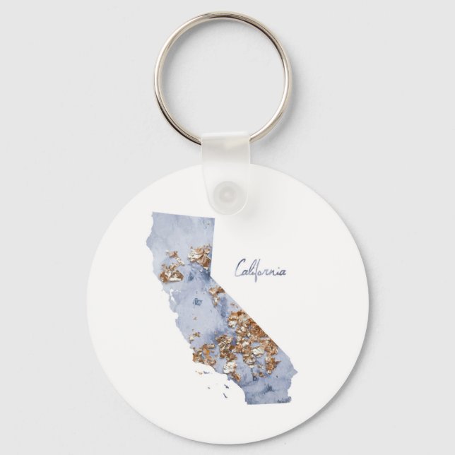 Llavero Mapa estatal de Blue & Gold California (Anverso)